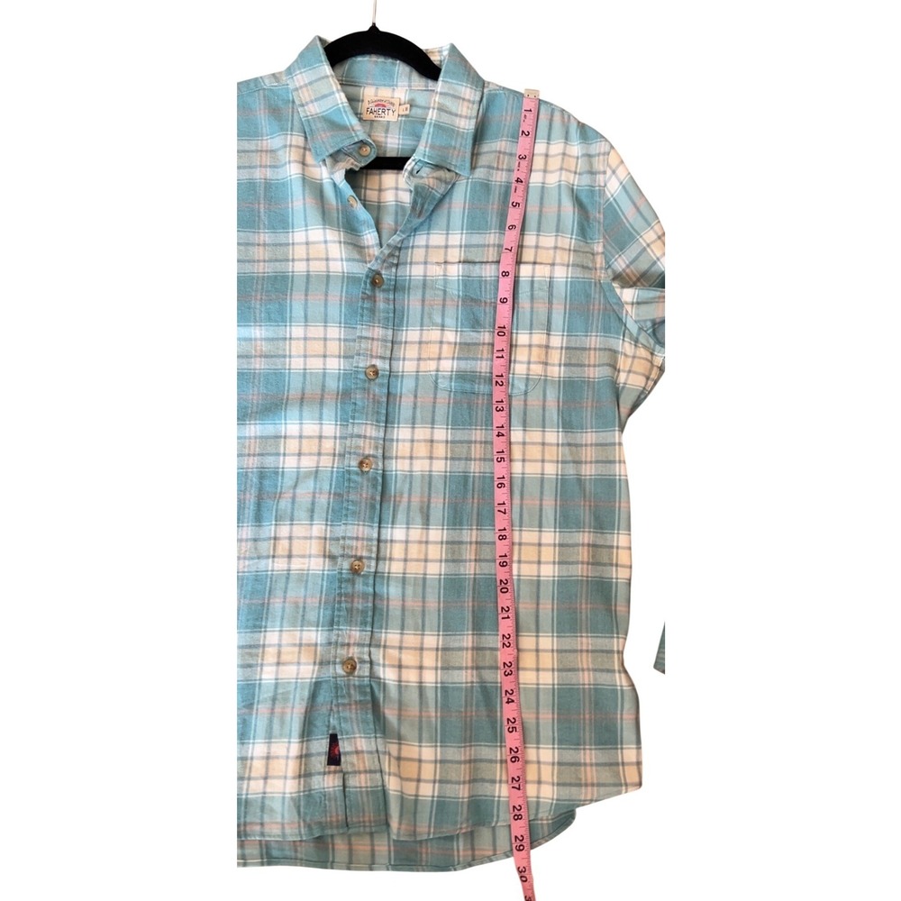 Faherty Men's The All Time Plaid Shirt in Westport Plaid Blue/Yellow | SZ: L - Picture 6 of 9